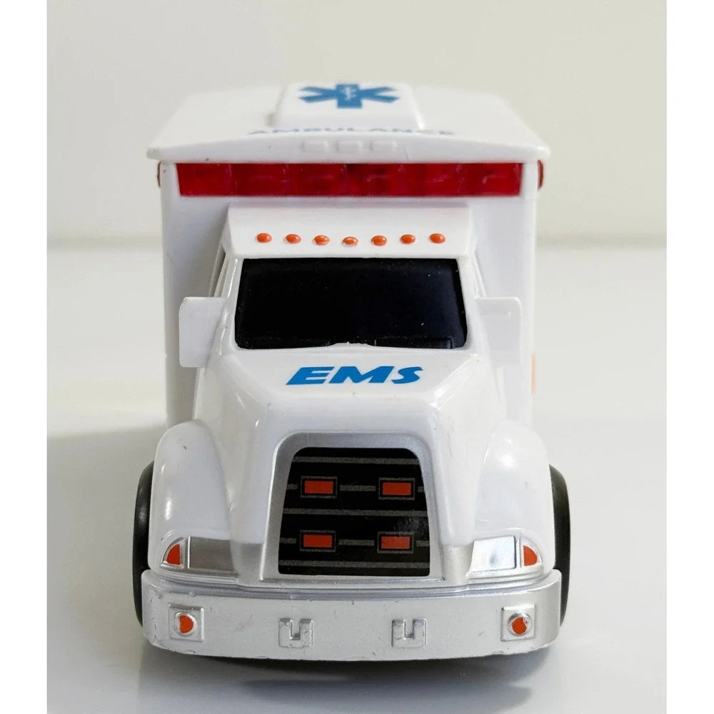 Unbranded Ambulance Toy Kids Small White Blue‎ EMS 911 Emergency Vehicle